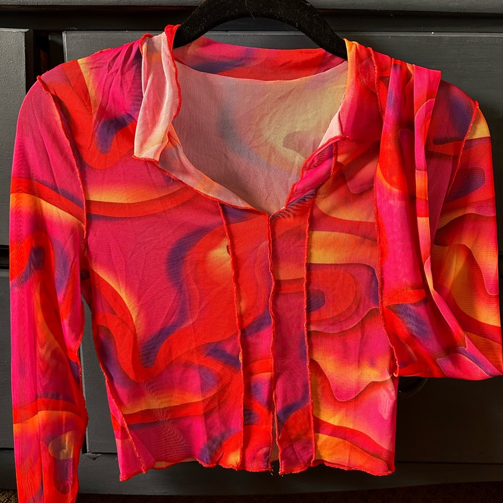 Vibrant Pink and Orange Women's Top